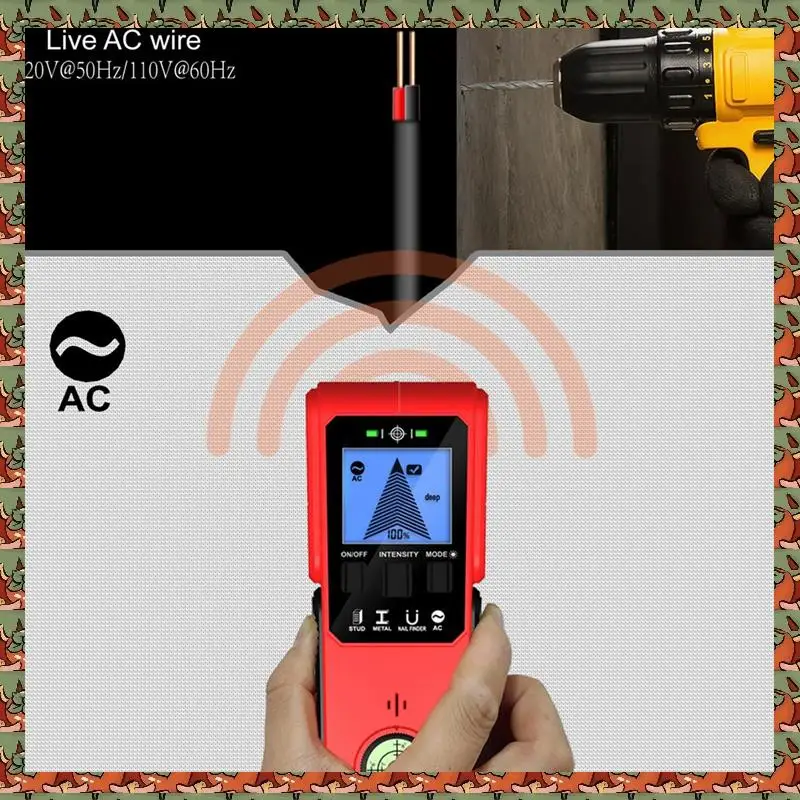 

Настенный детектор ABLQ Многофункциональный металлоискатель Обнаружение перфоратора Детектор шпилек с магнитным позиционированием