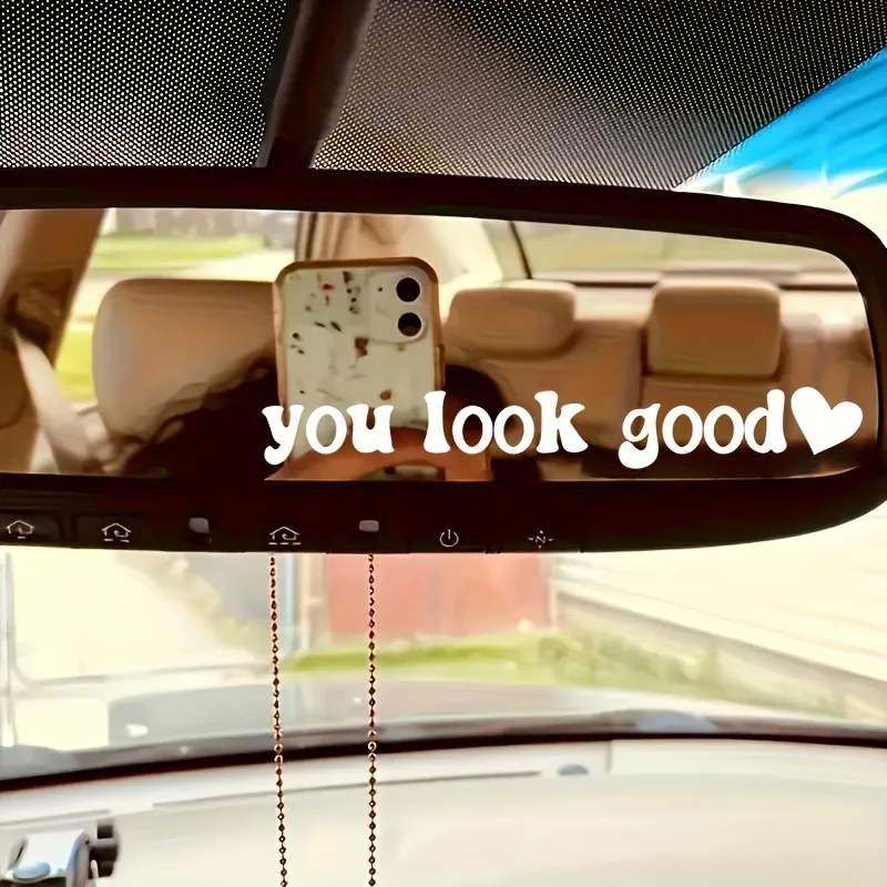 لطيف تبدو جيدة ملصقات السيارات سيارة ملصق لاصق لامع ورائع الفن سيارة يقتبس ملصقات نافذة ديكور الزجاج الأمامي الخلفي الشارات الموضة الحديثة #4