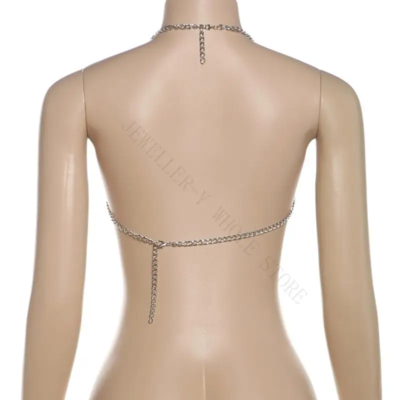 R7UF Women Body Chain Featuring Hollow Chain Elegant Body Jewelry for Nightclub Body