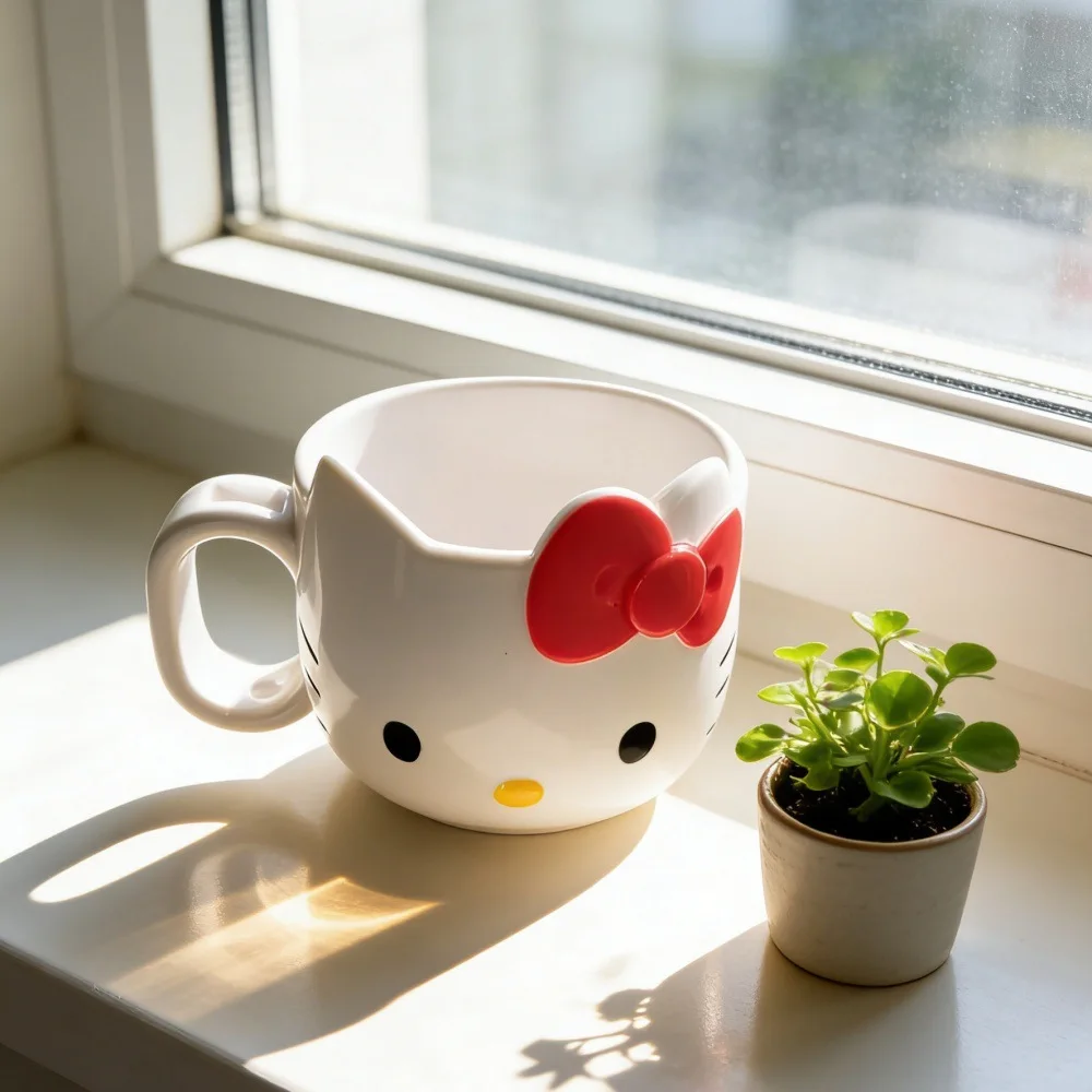 

1/2 шт. пластиковая кружка Hello Kitty, очаровательная, прочная, многофункциональная, для зубной щетки, кофейная чашка, дизайн в стиле каваи, для повседневного использования