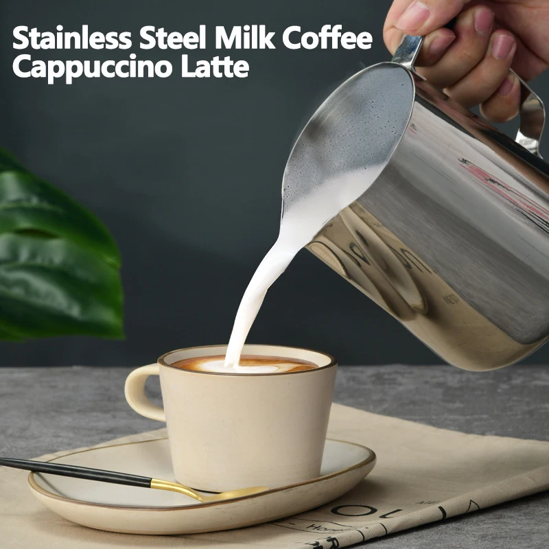 Stainless Steel Milk Frothing Pitcher Espresso Steaming Coffee Barista Latte Frother Cup Cappuccino Milk Jug Cream Froth Pitcher view 4