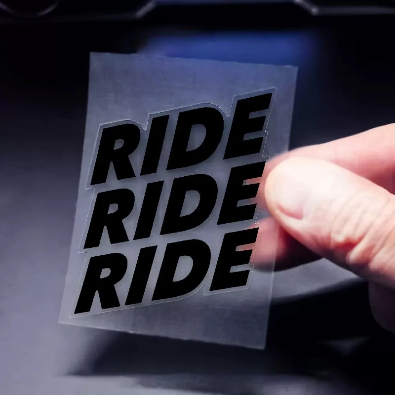 

1PC RIDE Repeating Text Sticker Set (White Black Yellow Red) Waterproof Vinyl Decals for Car Decor
