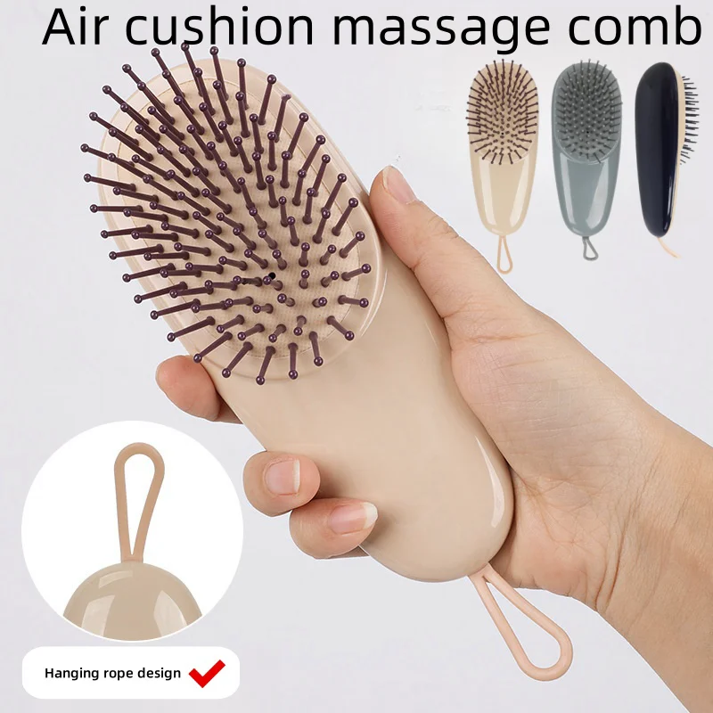 

Women's Curly Hair Massage Detangle Anti Knotting Hair Comb Portable Air Bag Comb For Home Use Anti Static Lanyard Handle