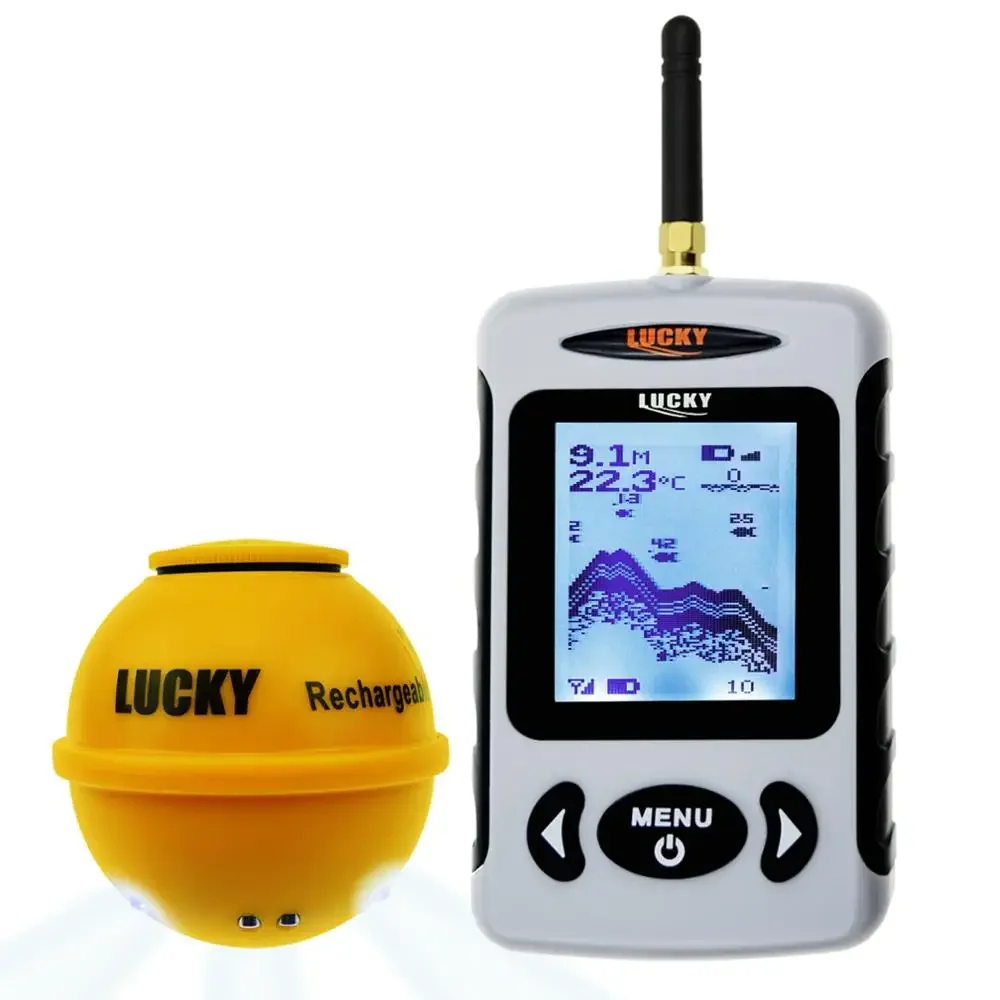 Lucky Wireless Attracting Light Lamp Portable Rechargeable Locator 45M Depth 150M Wireless Sonar Sensor