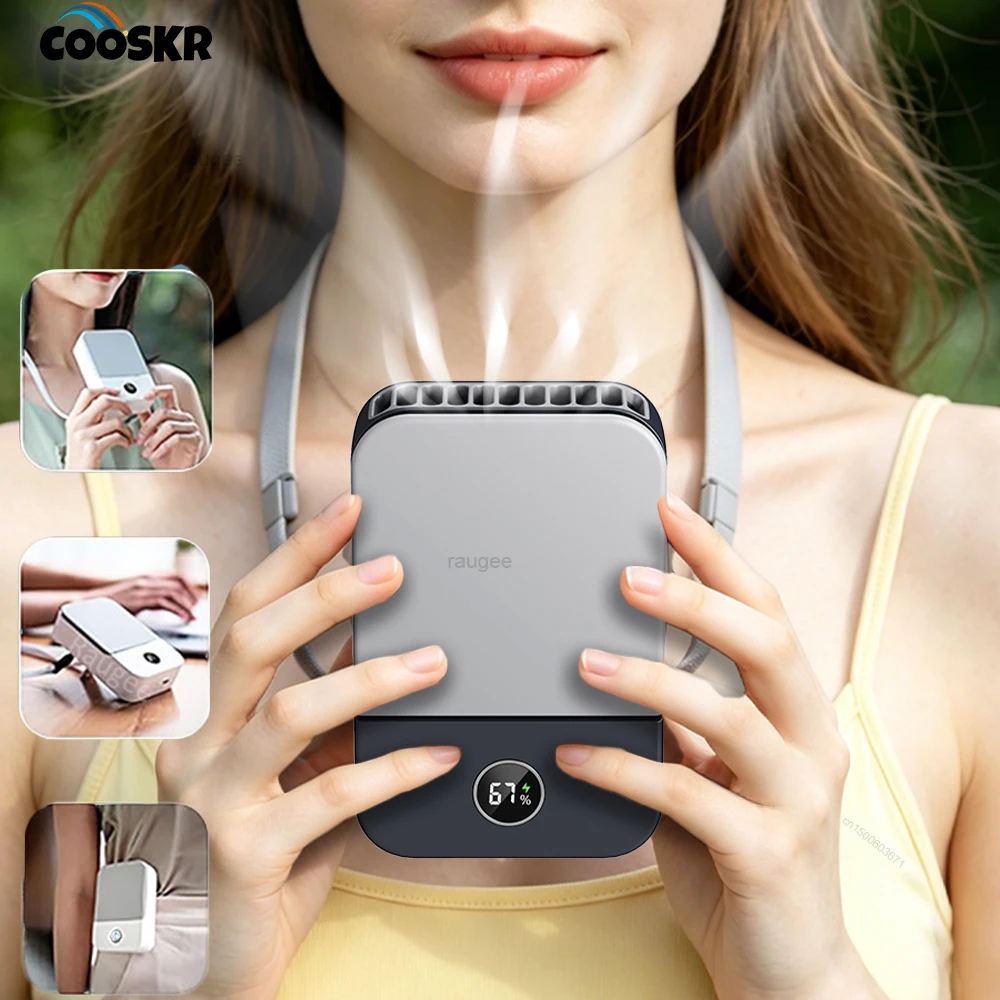 

Portable Handheld Fan Waist Fan Rechargeable Mini Hanging Neck Fan Desk Fan for Camping Outdoor Bladeless Quiet Waist Clip Fan