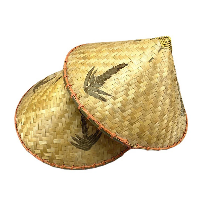 

Bucket Hat Bamboo Woven Dance Props Light Board Labor Insurance Rain Big Along The Travel For Men Women