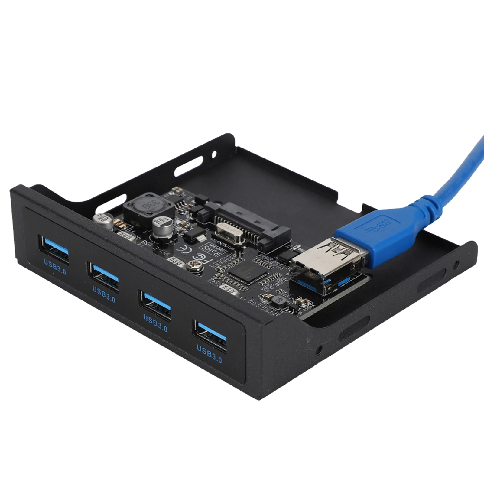 بطاقة التوسعة الأمامية خليج مرن محول PCI-E إلى 4xUSB3.0 ل NEC720201 رقاقة الجبهة خليج مرن محول توسيع الناهض بطاقة الأسود #2