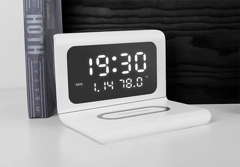 100W fast Wireless Charger Pad Stand with Alarm Clock Thermometer for iPhone 15 14 13 12 Xiaomi Samsung  Phone  Charging Station