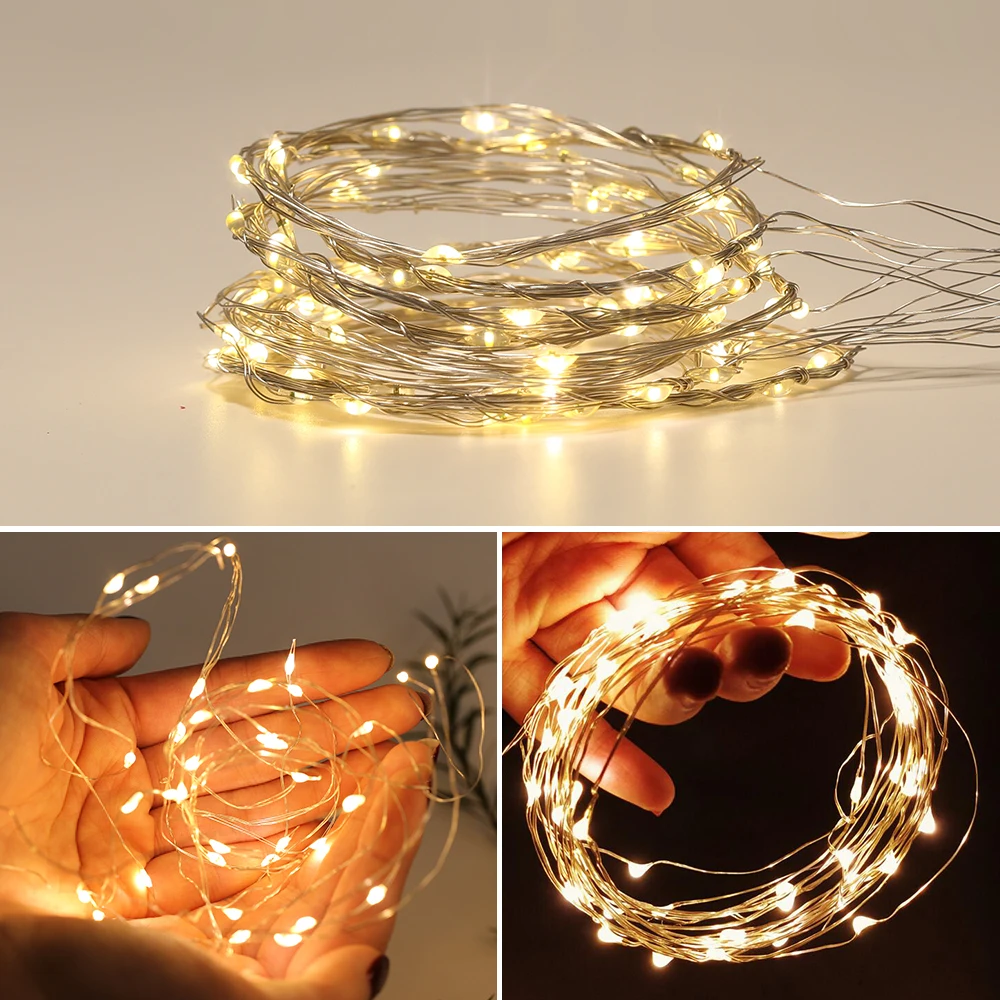 USB 5V String LED Lights com controle remoto para decoração de quartos, lâmpadas, festão, lâmpadas, fadas, quarto, casamento, Natal, feriado, festa