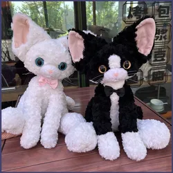 Cute Black Cat Plush Toys Pillow Khaki Curly KUKI Black Cat Devon Rex Doll Stuffed Animals Festive Gifts For Kids Birthday Girls