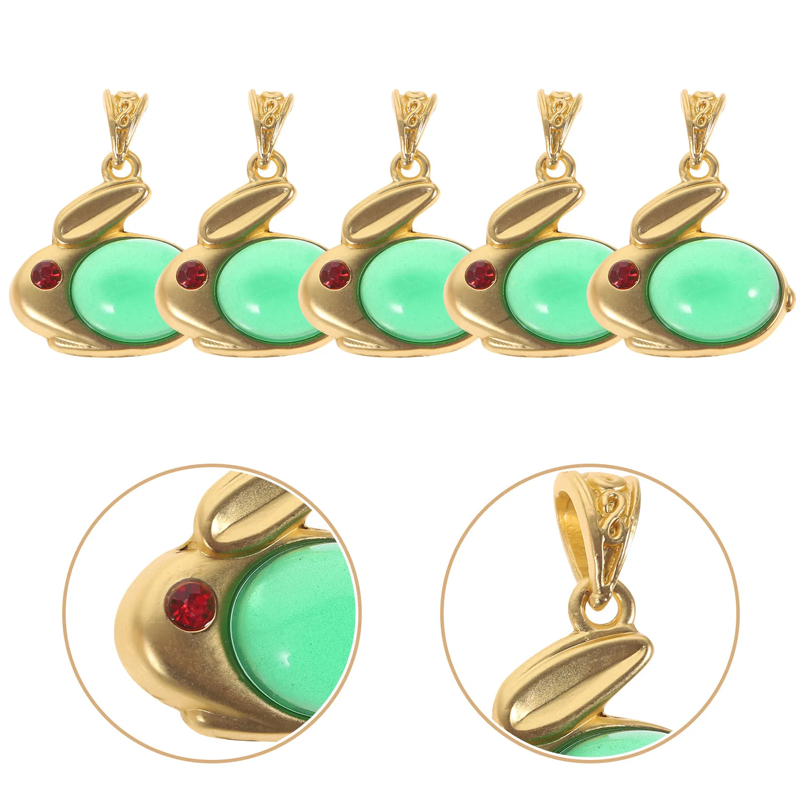 

5Pcs Rabbit Charms Jewelry Pendants DIY Accessories Crystal Bunny Bracelets Necklace Keychains Elegant Handmade Jewelry Supplies