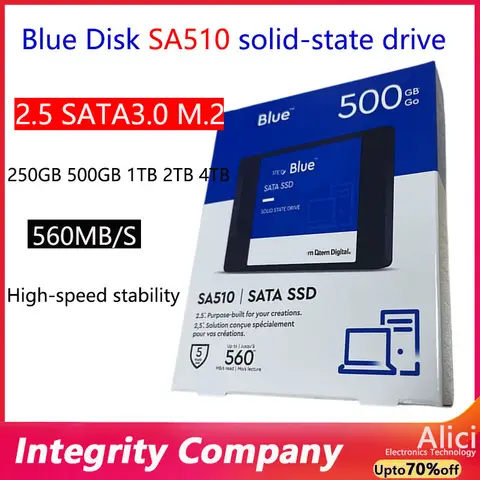 WD Western Digital 솔리드 스테이트 드라이브 250g, 500g, 1t, 2.5인치 노트북 SSD, 2tb, 데스크탑 컴퓨터 SA510용 기존 하드 디스크