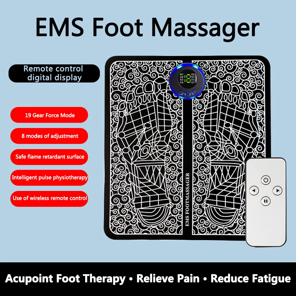 1/2PCS Electric EMS Foot Massager Pad Relief Pain Relax Muscle Stimulation Improve Blood Circulation Feet Acupoints Massage Mat