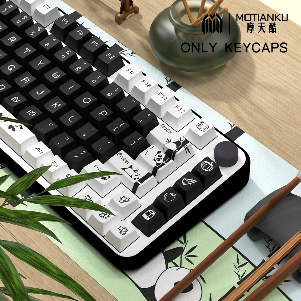 

158 keys Panda Theme Original Keycaps Cherry Profile Personalized Keycap For Mechanical Keyboard with 7U and ISO keys