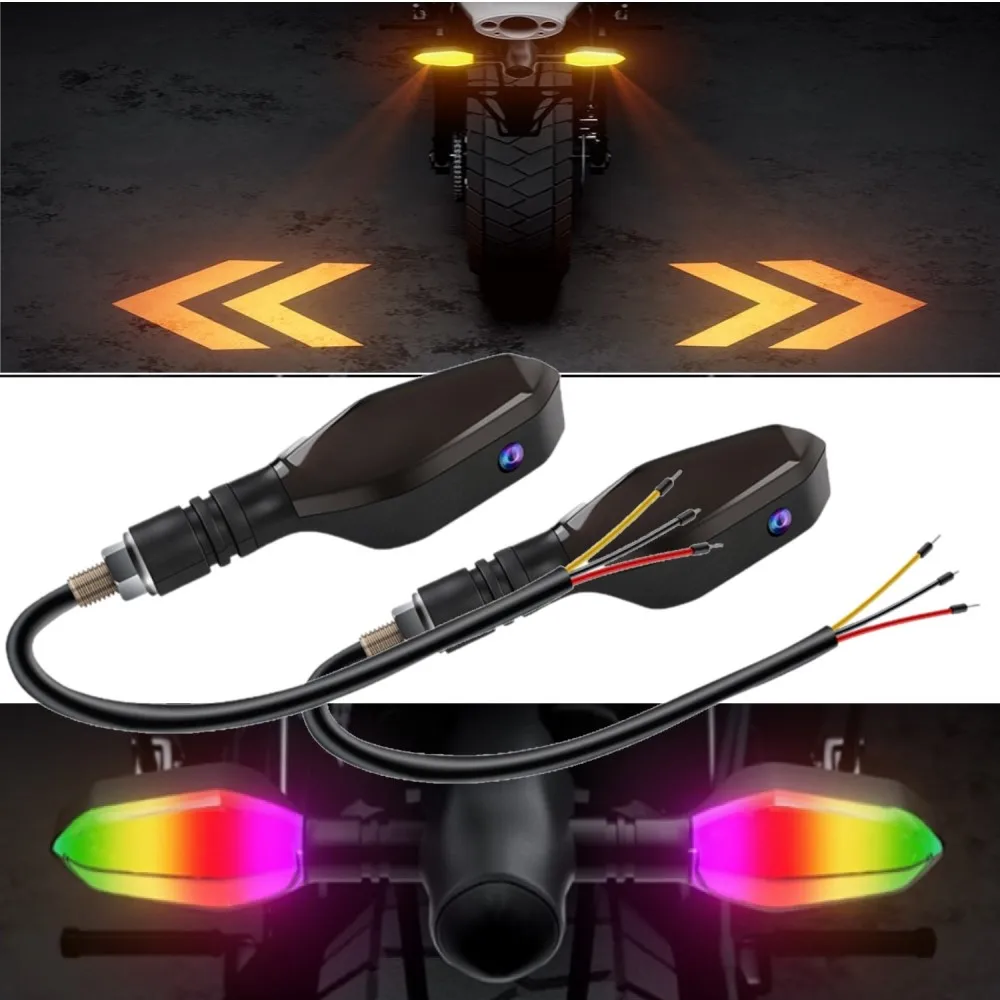 Motorcycle Underglow LED Light for Turn Signal RGB Color DRLs Amber Underglow Welcome LED Light for Motorcycle Front or Rear Lig