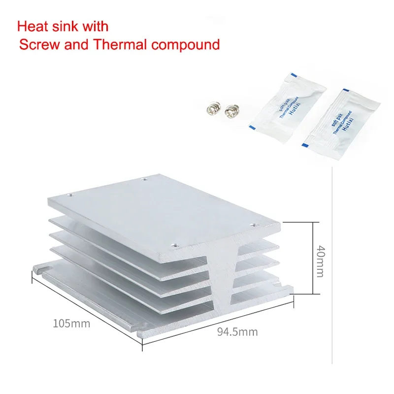 Reliable CG Radiator for Three Phase Solid State Relay with 100A Aluminum Heat Sink and 12VDC Fan