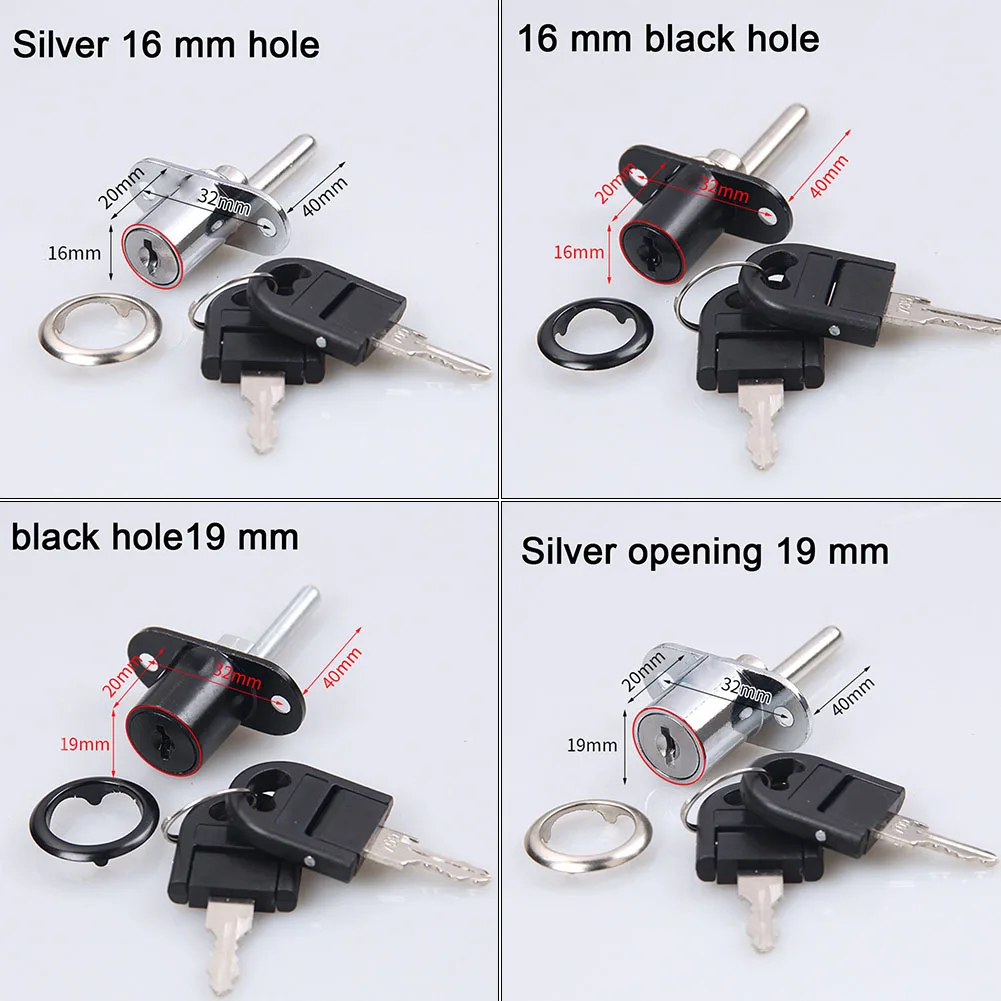 Furniture Desk Draw Pedestal Lock Office Home Filing Cabinet Casement Lock 2 Keys Anti Theft Part Zinc Alloy 16mm Or 19mm