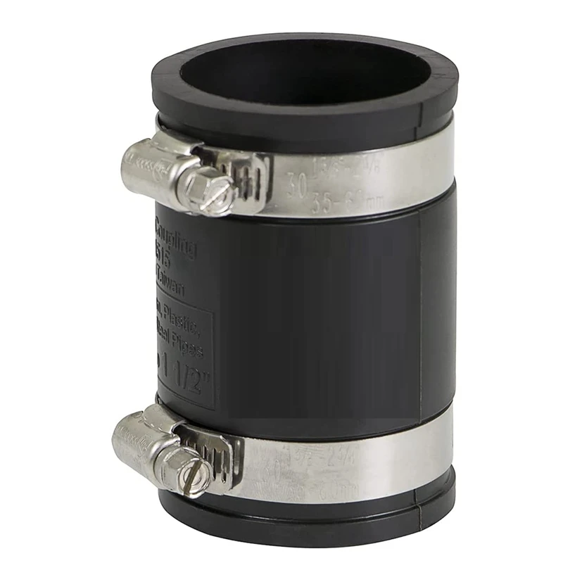 

Flexible PVC Coupler With Stainless Steel Clamp, 3Inch, Black Rubber Joint