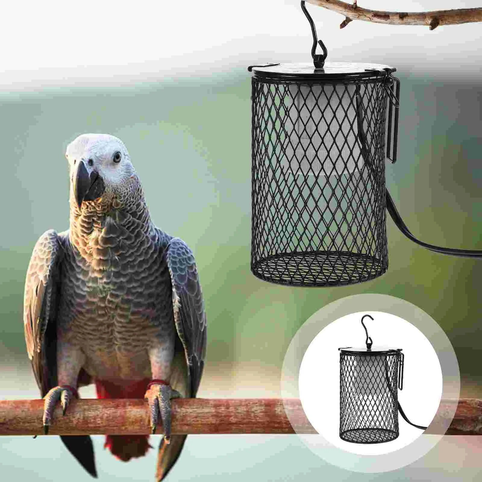 Reptile Lampshade Habitat Light Bulb Cover Heating Animals Incubator Anti-scalding Heater Guard Metal Pet Fogger