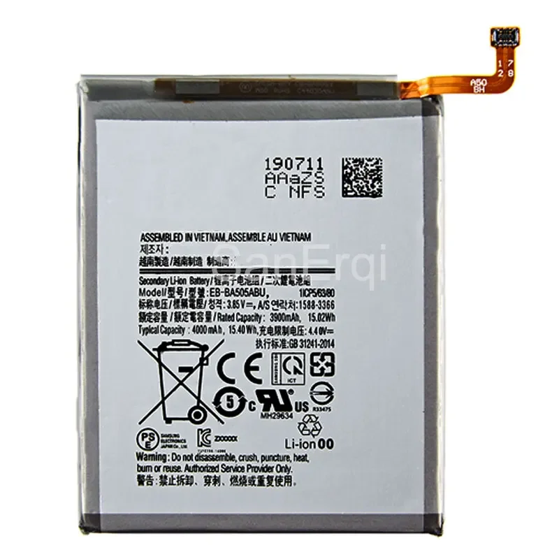 

10pcs A50 EB-BA505ABN EB-BA505ABU 4000mAh Battery For SAMSUNG Galaxy A50 A505F SM-A505F A505FN/DS/GN A505W A30s A30