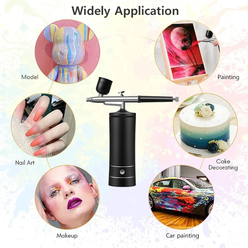 Airbrush Nail Art Painting Kit with Compressor Mini Airbrush for Nail Art Cake Painting Portable Hand Sprayer Gun Airbrush Nail view 2
