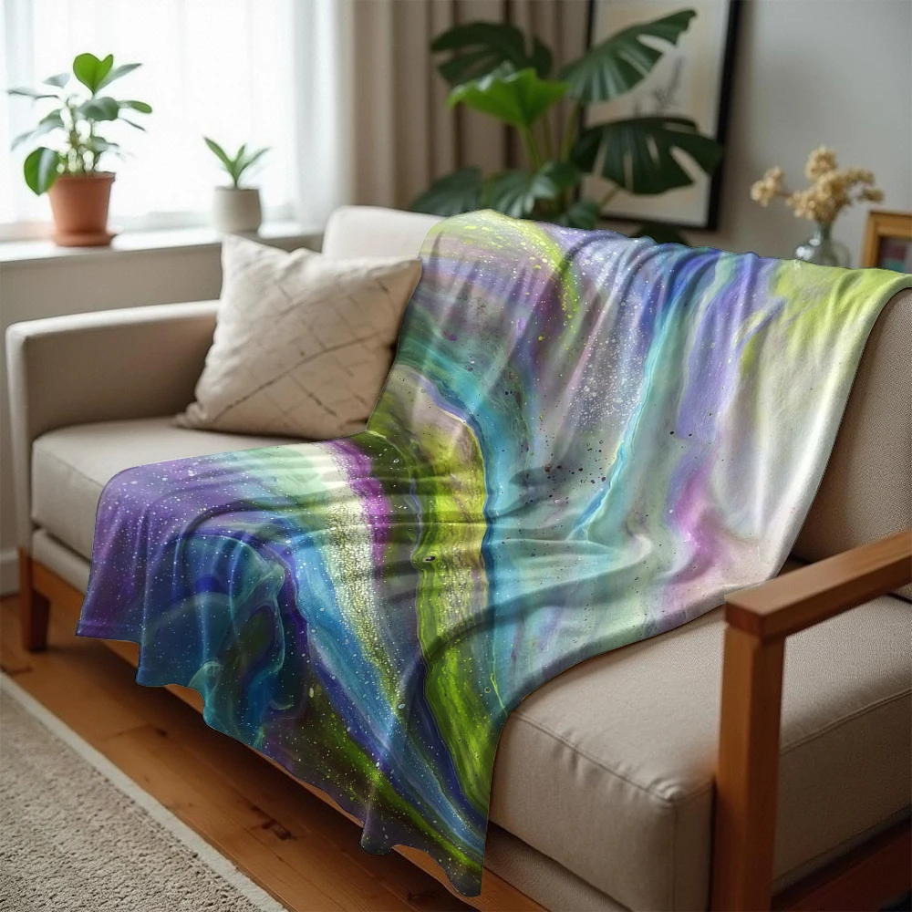 Fluid Nebula Lightweight Microfiber Soft Christmas Fleece Blanket Warm Cozy Throw for Bed Sofa Office Travel All Season