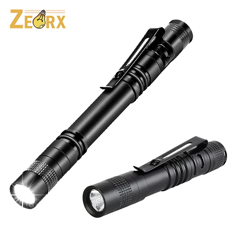 

Ultra Slim Portable Mini LED Flashlight Belt Clip Pen Light Tactical Torch, 500 Lumen Pocket Flash Light for Repair Camping