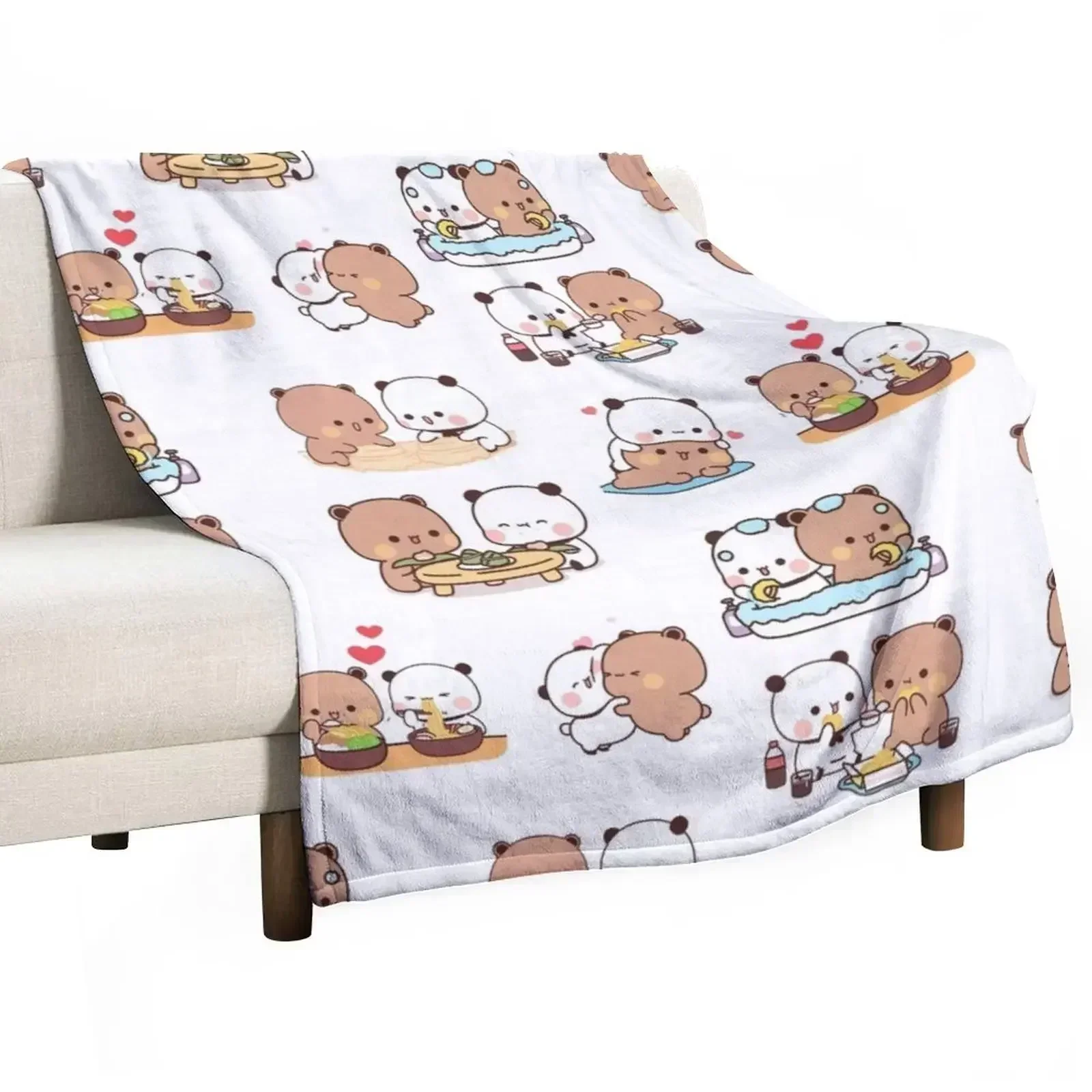 mochi mochi brownie bear sticker pack Throw Blanket Beach Beautifuls Thermals For Travel Blankets