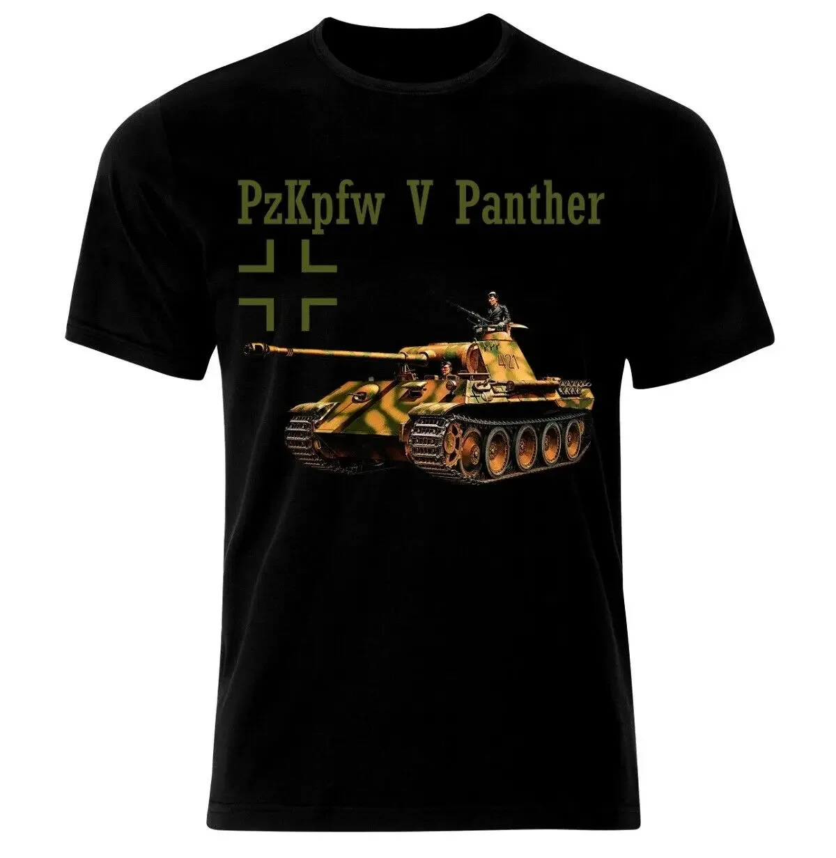 Wehrmacht Panzer V German Army Panther Tank T-Shirt 100% Cotton O-Neck Summer Short Sleeve Casual Mens T-shirt Size S-3XL