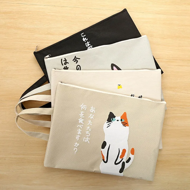 A4 File Bag File Folder Documents File Bag Stationery Filling BAG School Office Storage File Pouch Holder Zipper Bag