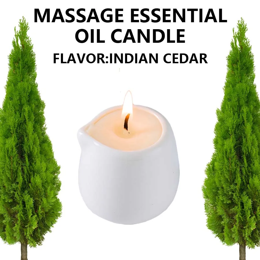 Bougie de massage en céramique à l'huile, parfum boisé cèdre indien, à faible point de fusion, pour 