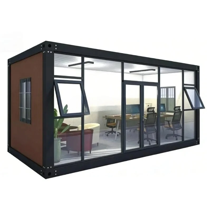 Industrial-Style Container Houses Sandwich Panels Breathable Design Residential Office Dormitory  Use  Fireproof  Moisture-Proof