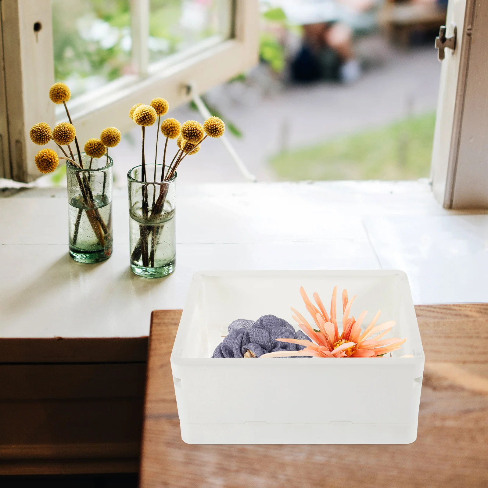 

4 Pcs Collapsible Storage Baskets Small Plastic Crates for Snacks Cosmetics Desk Organizer Foldable Mini Bins Stackable crates