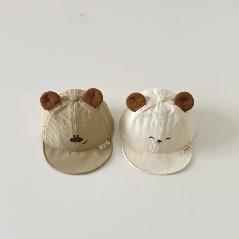 

Children Quick Drying Duck Tongue Cap Soft Edge Infant Sun Protection Baseball Hats Cute Bear Baby Duckbill Hat Summer