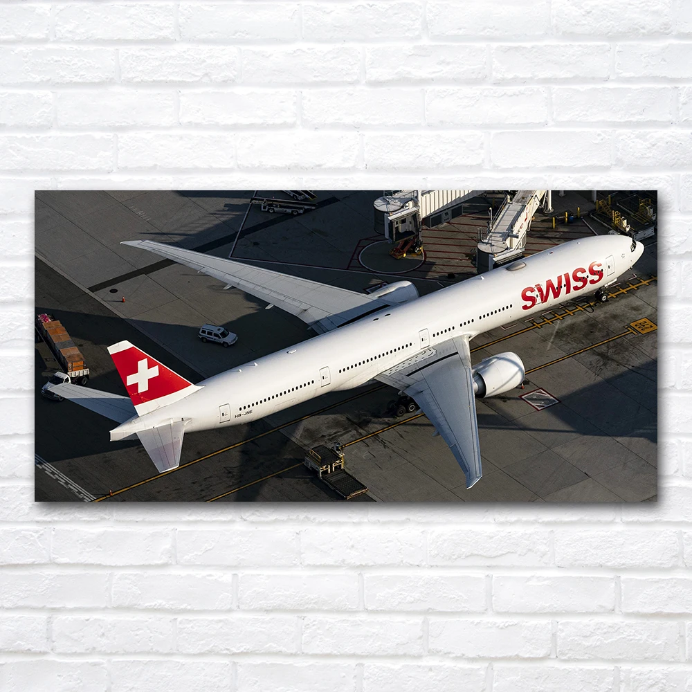 Airliner Boeing 777-300ER Wall Art Canvas Painting Print Home Decor Airplane Decorative Pictures for Living Room