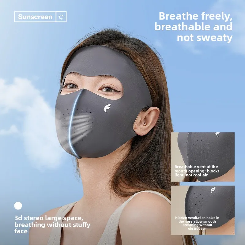 Elastic Ice Silk Facekini Mask Ice Cooling Sunscreen Cover summer cycling face wrapSnug Fit Without Tightness All-Day Outdoor Us