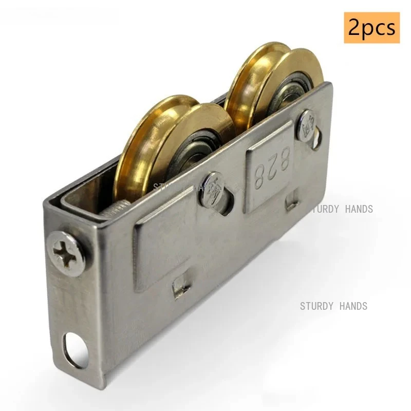 

2 pieces type door and window pulleys, indoor sliding windows, kitchen door wheels, stainless steel bearings, copper rollers