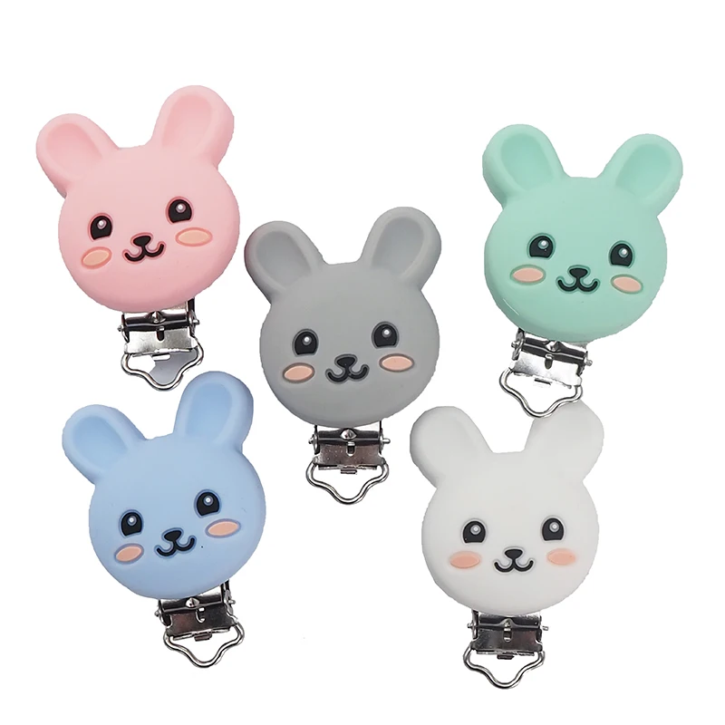 

Chenkai 10PCS BPA Free DIY Silicone Rabbit Teether Baby Animal Pacifier Dummy Nursing Soother Sensory Toy Gift Accessories