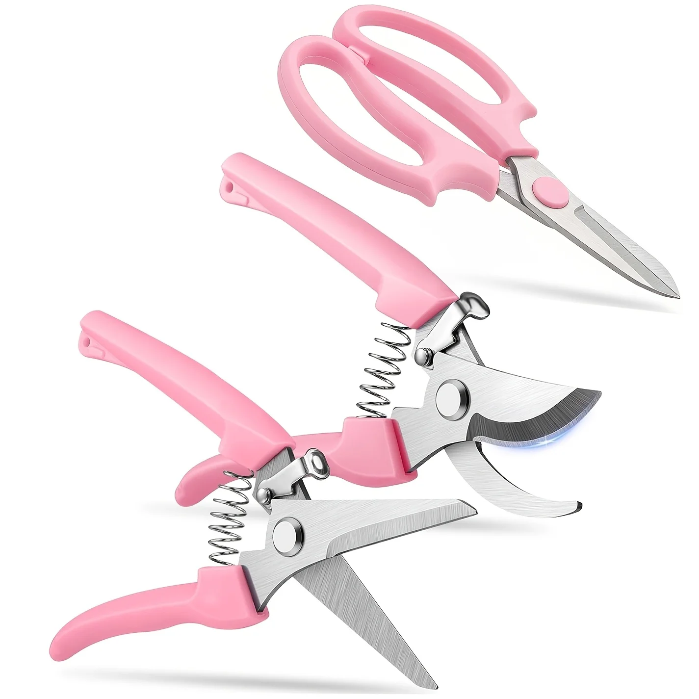 

3pcs Flower Scissors, Strong Pruner for Flowers, Branches and Leaves, Garden Plant Floral Shers for Flowers Stems(Pink)