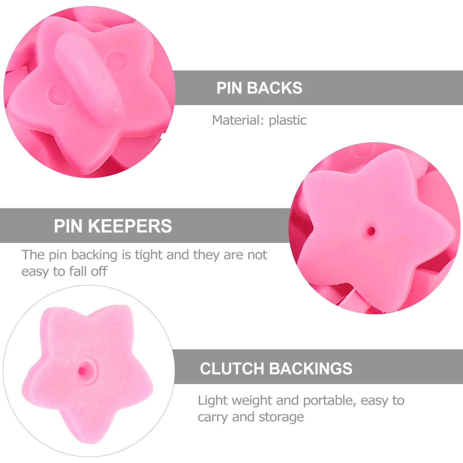 

100Pcs Creative Star Pin Caps for Pin Back Holders Lapel Badges Tie Tacks Secure Clutch Backings Compact Design