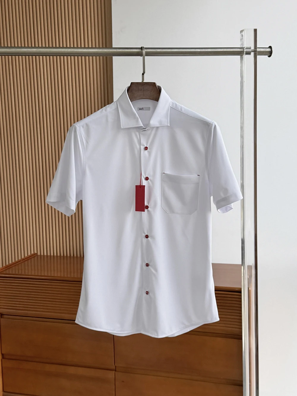 

OECHSLI Shirt Cotton men 2026 New fashion casual embroidery comfortable short sleeves cotton straight high quality size S-XXL