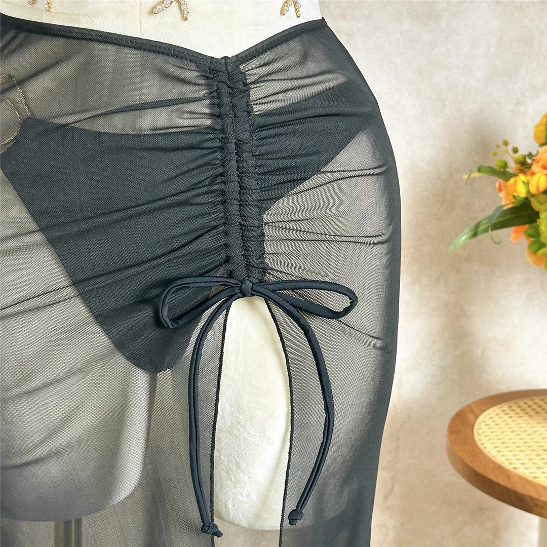 Mit Rock, Neckholder, Metallring, Bikini, Damen-Badeanzug, Damen-Bademode, dreiteiliges Bikini-Set, gepolsterter Badeanzug, Badebekleidung, Schwimmanzug V7812 – Detail 20