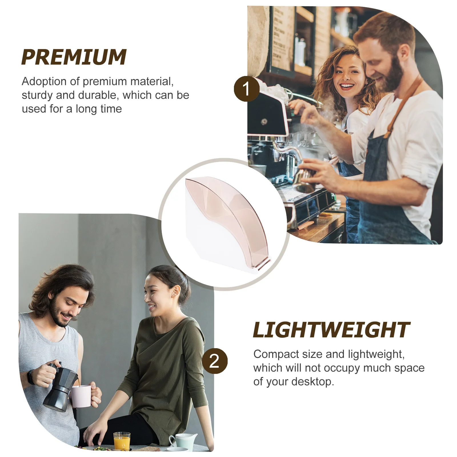 

Filter Box Fan-Shaped Acrylic Holder Large Capacity Countertop Storage For Coffee Filters Container Filtering Paper Stand