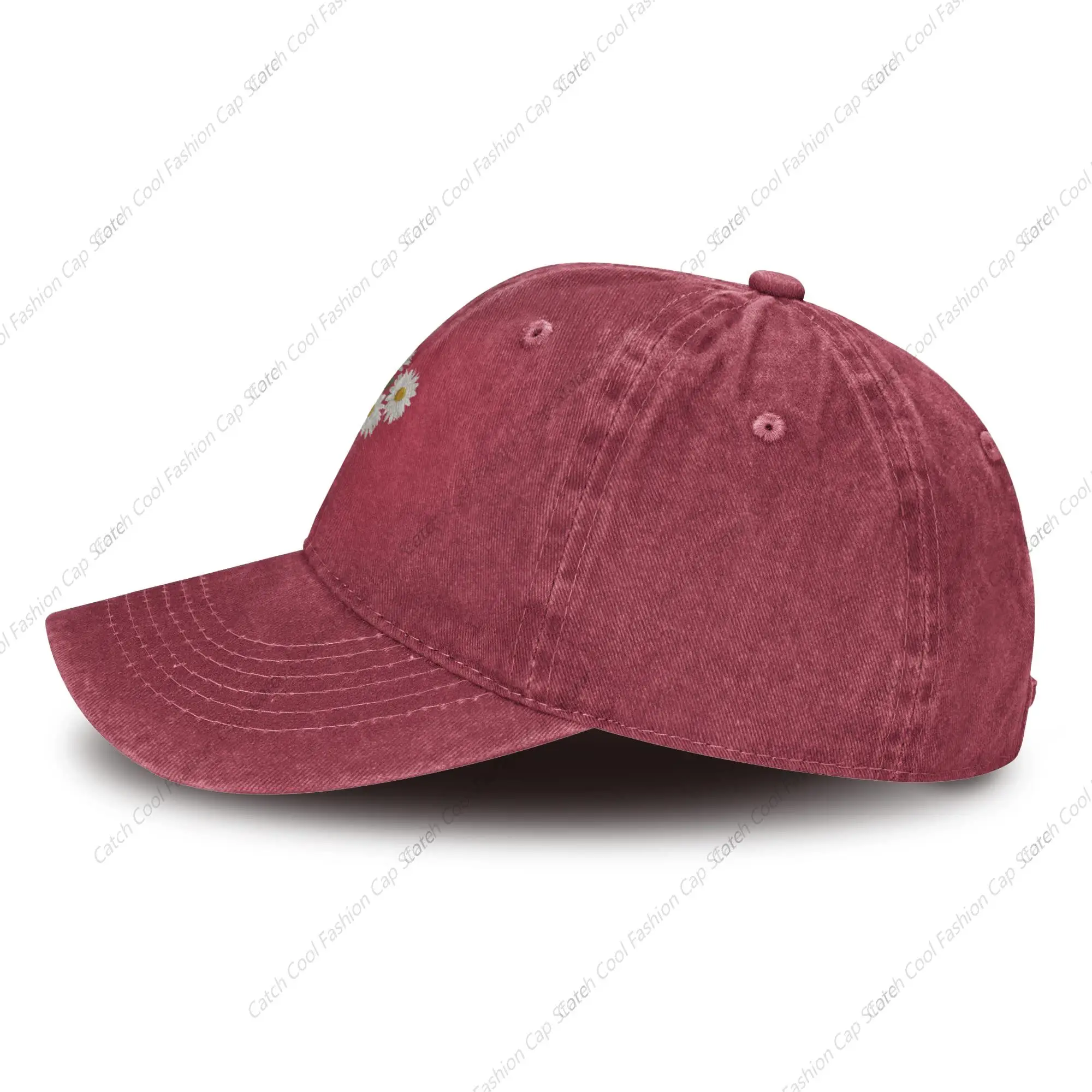 Gorra de béisbol con estampado de margaritas para hombre y mujer, gorro de algodón lavado, Estilo Vintage, ajustable, Unisex