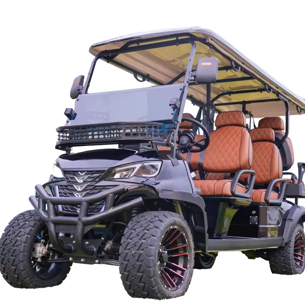 China Made New Energy Solar Panel 60/72V Lithium Battery Operated 2 4 6 8 12 Seater Off Road Buggy Club Car Electric Golf Cart