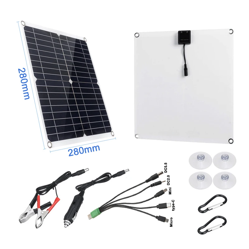 20W Panel słoneczny USB 5V DC 12V z kontrolerem 10/20/30a elastyczny ogniwa słoneczne do ładowarki akumulatora samochodowego jachtu wodoodporny