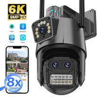 PTZ 6K 9MP 8x Zoom Camera 8MP HD Outdoor Three Lens Dual Screen Auto Tracking Camera CCTV Video Surveillance Security Cam iCsee