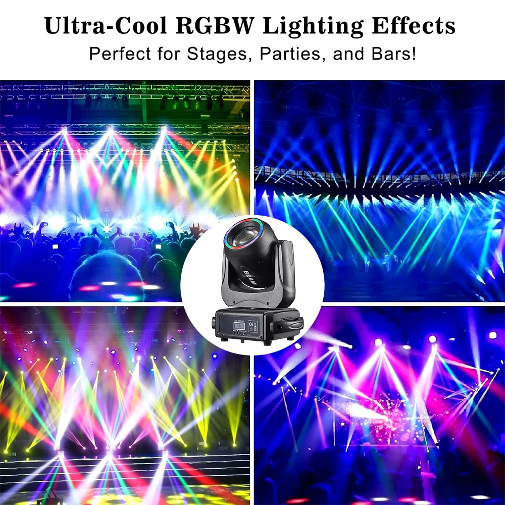 MUXXDJ 빔 100W 무빙 헤드 스테이지 조명 빔 고보 효과 LED 스포트라이트 클럽 KTV 디스코 DJ 파티 무대 조명