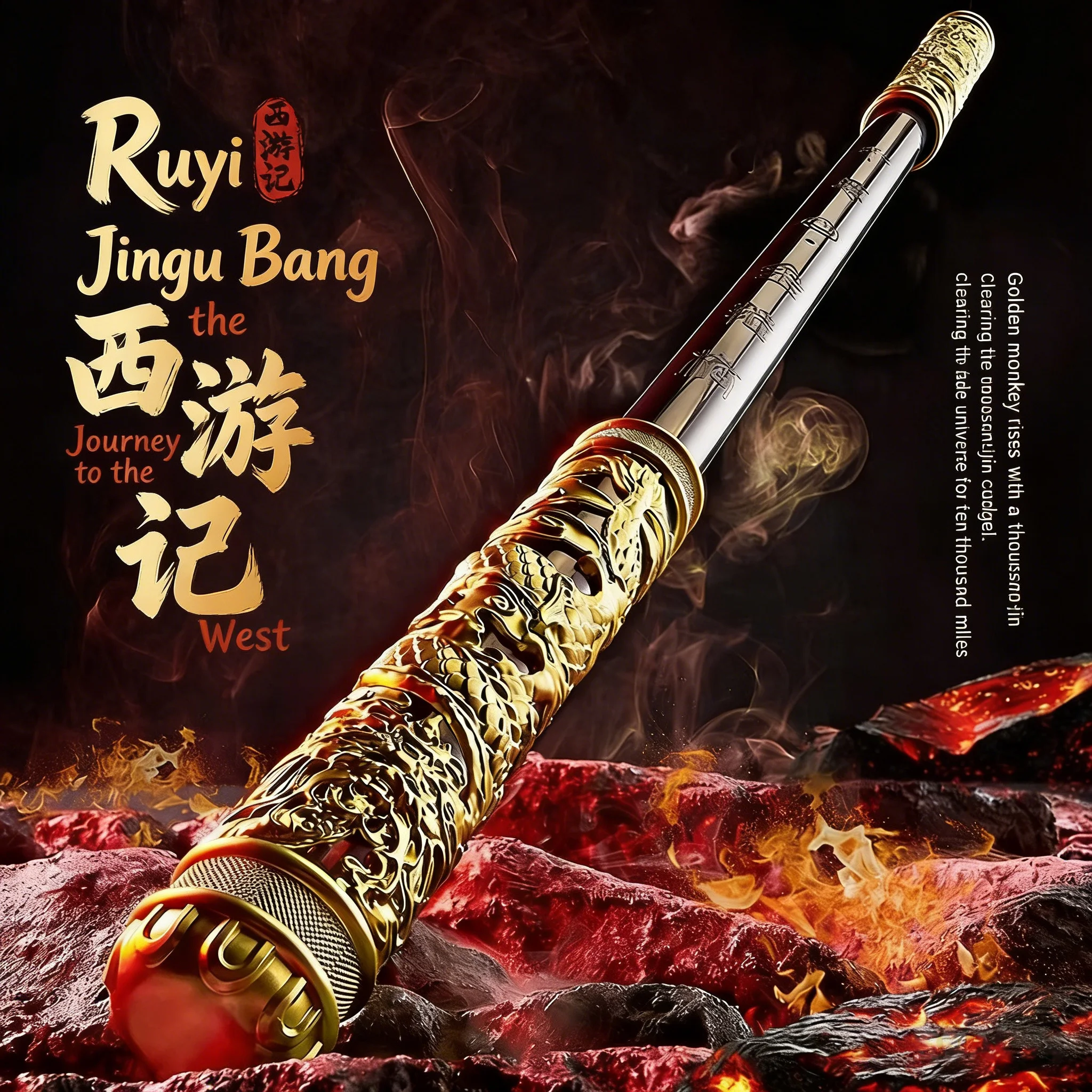 

Интерактивная игрушка Ruihe «Король обезьян» с звуковым управлением, золотой талисман, подарок на день рождения для мальчиков, выдвижная, светящаяся, детская игрушка