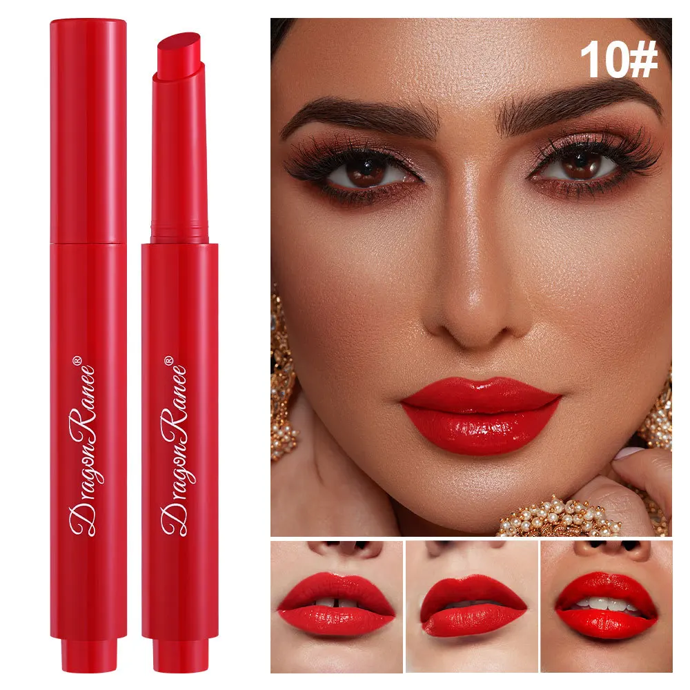 Press Lipstick Solid Lip Gloss Long-lasting Easy Color Moisturizing Lip Gloss Pearl Mirror Lip Gloss Make-up Sexy Red Lip Tint